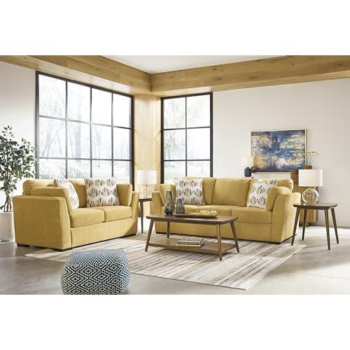 Signature Design By Ashley Sofa Bold Yellow For Living Rooms
