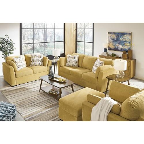 Signature Design By Ashley Sofa Bold Yellow For Living Rooms