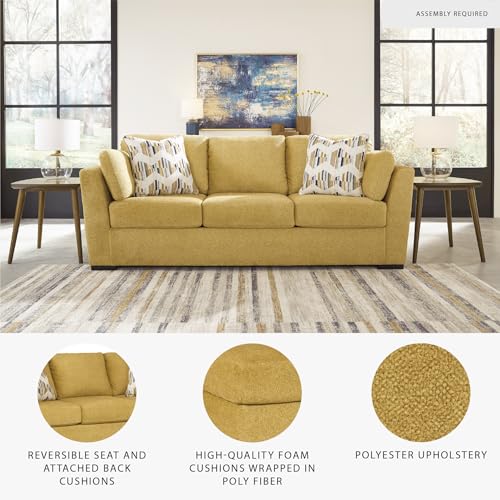 Signature Design By Ashley Sofa Bold Yellow For Living Rooms
