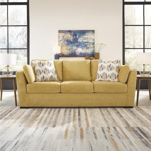 Signature Design By Ashley Sofa Bold Yellow For Living Rooms