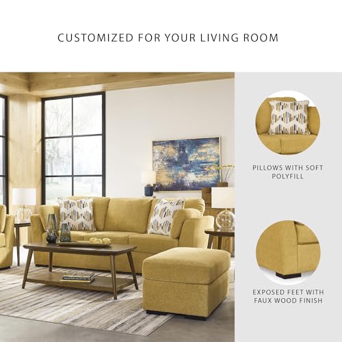 Signature Design By Ashley Sofa Bold Yellow For Living Rooms