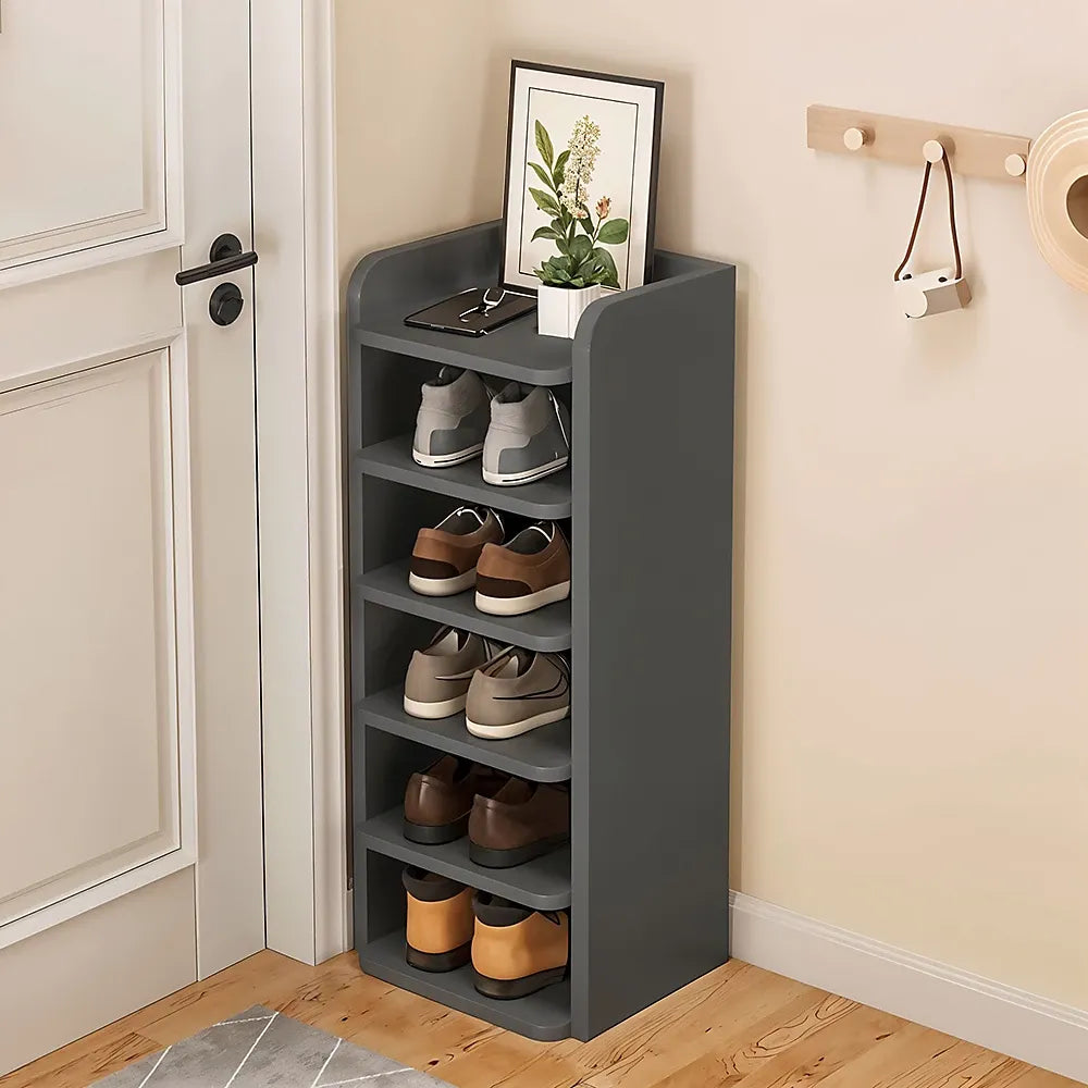 6-layer Simple Narrow and Tall Household Shoe Rack 26cm W x 26cm D x 88cm H-Furniture Kingdom