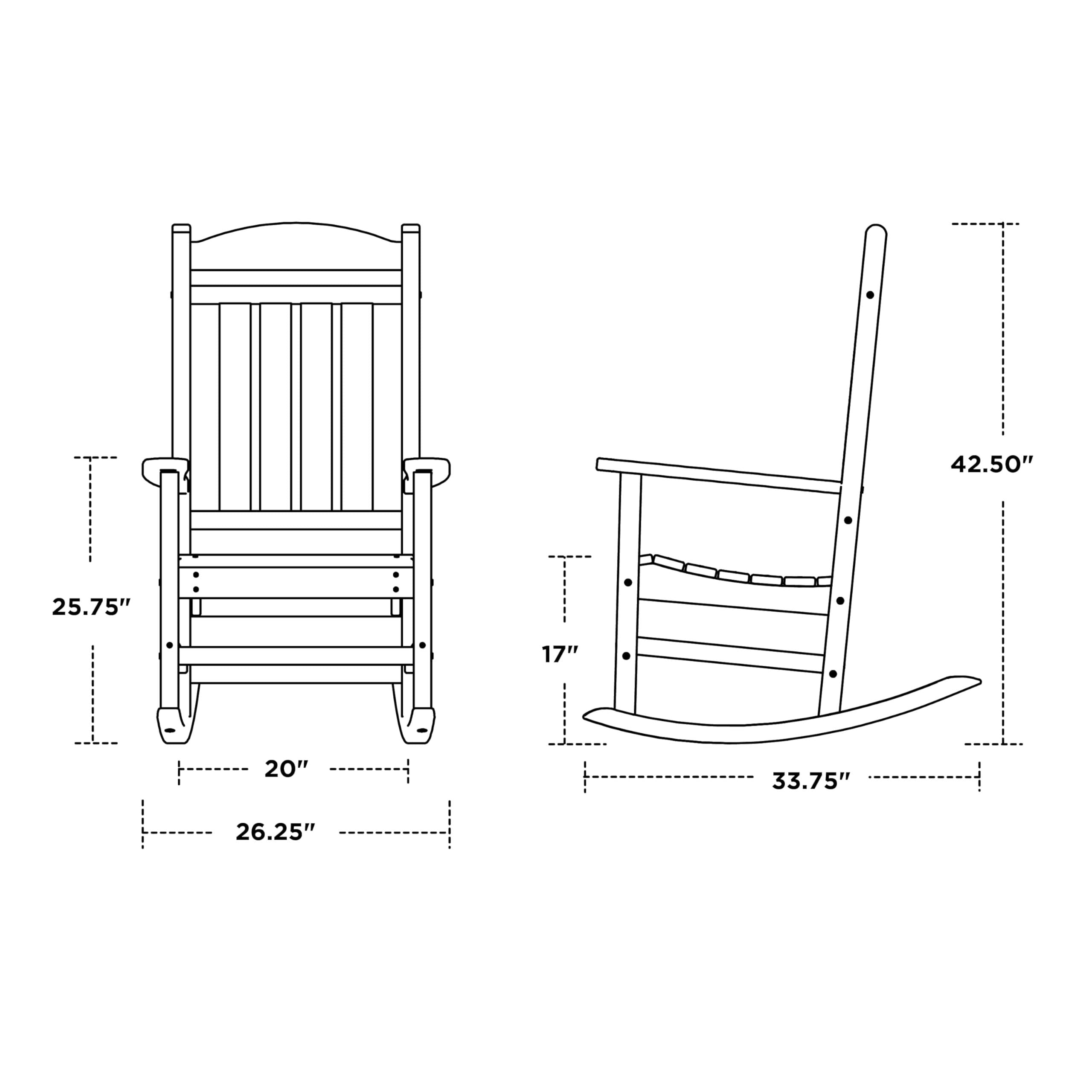 Polywood Presidential Rocking Chair Low Maintenance Outdoor