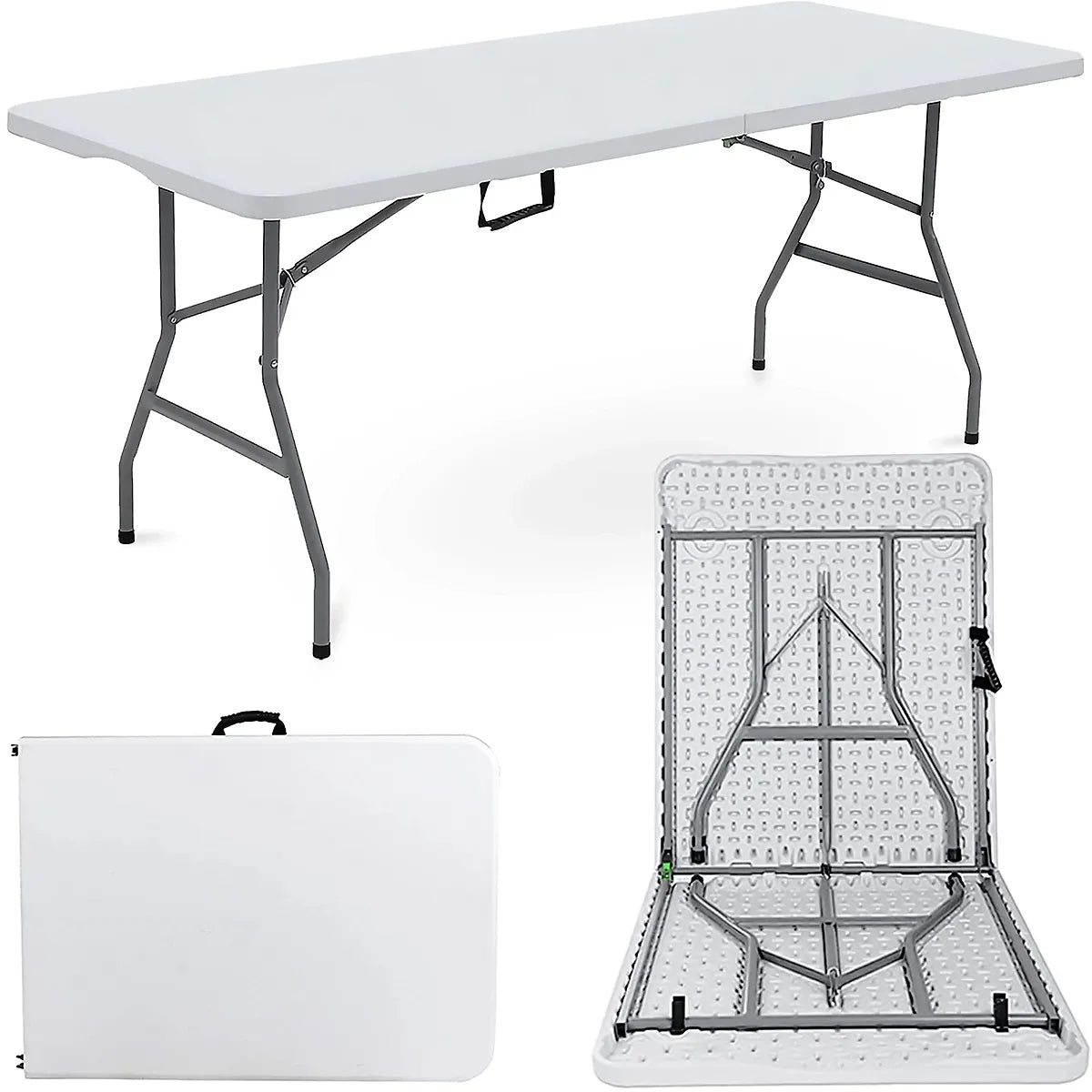 6ft Catering Camping Heavy Duty Folding Trestle Table Picnic Bbq Party-Furniture Kingdom
