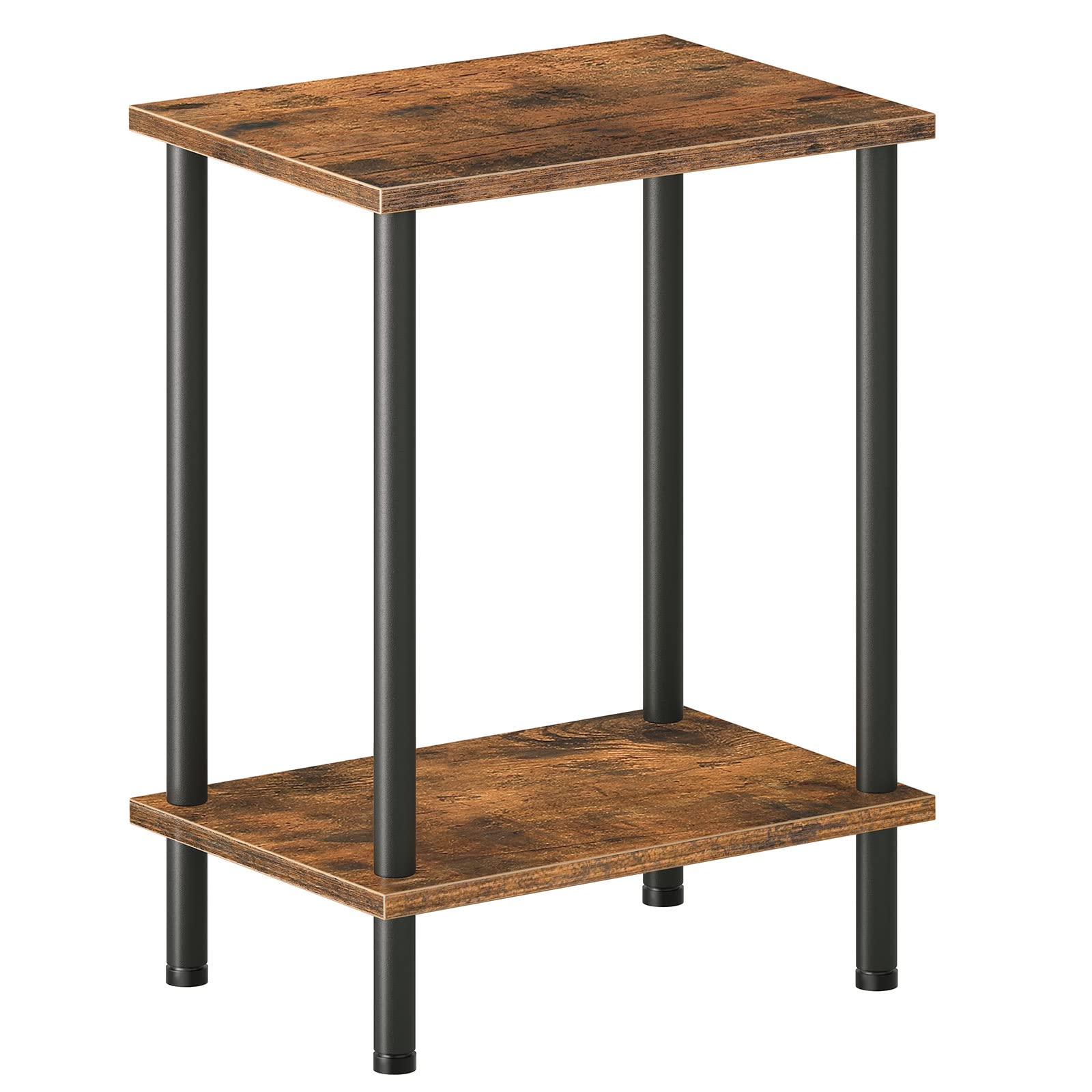Hoobro End Table For Small Spaces 2-Tier Storage Shelves