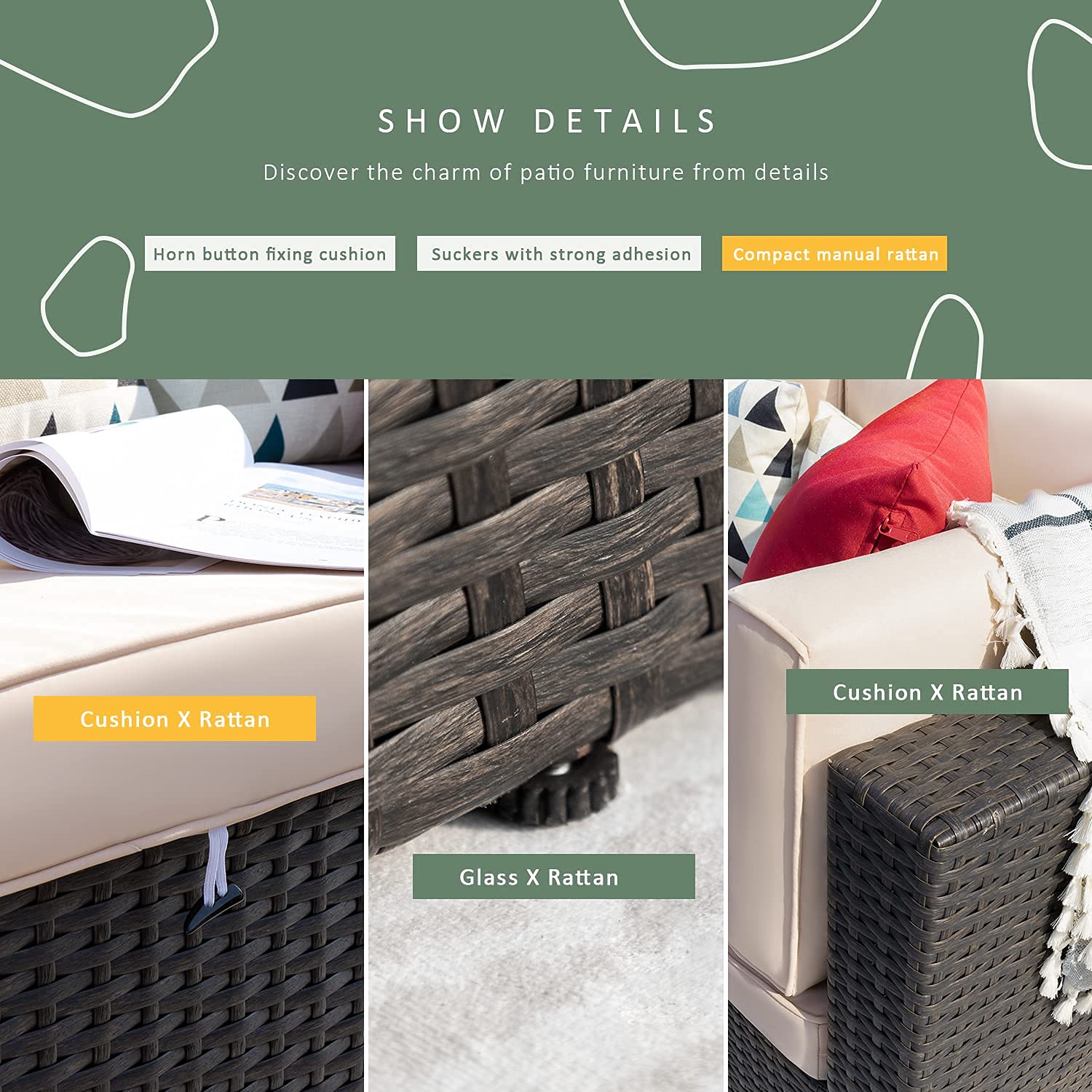 Devoko All Weather Patio Sofa Set For Backyard Comfort