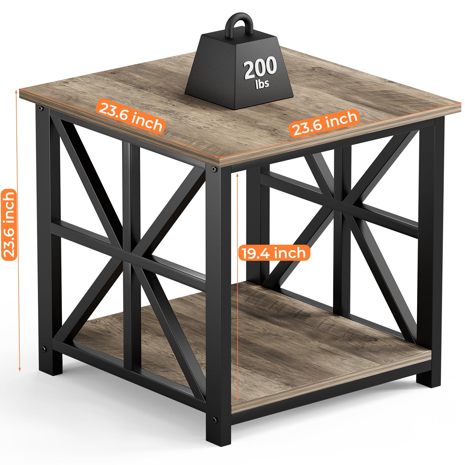 Greenforest End Table 2 Tier Storage For Living Room Modern