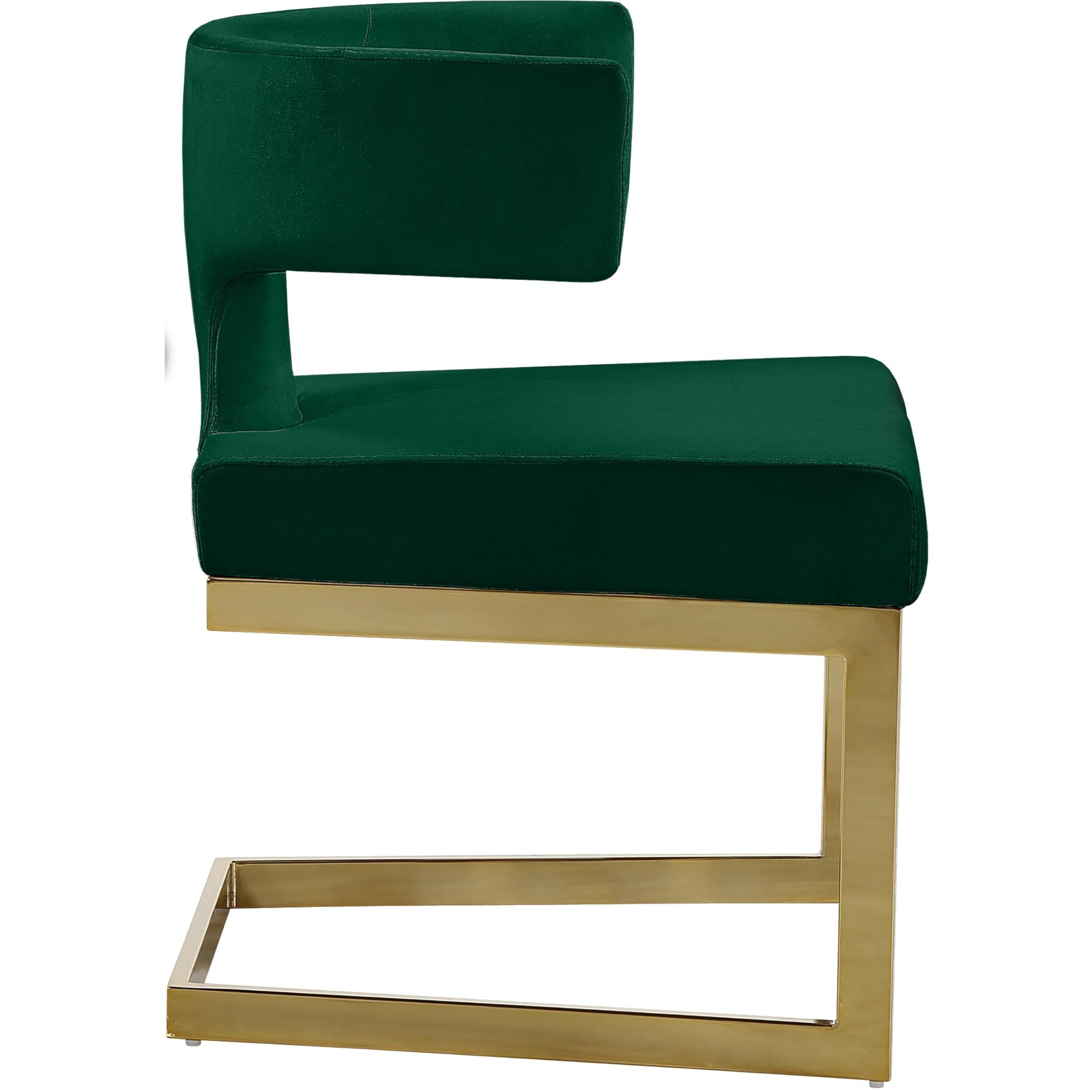Meridian Furniture Alexandra Velvet Dining Chair Gold Base