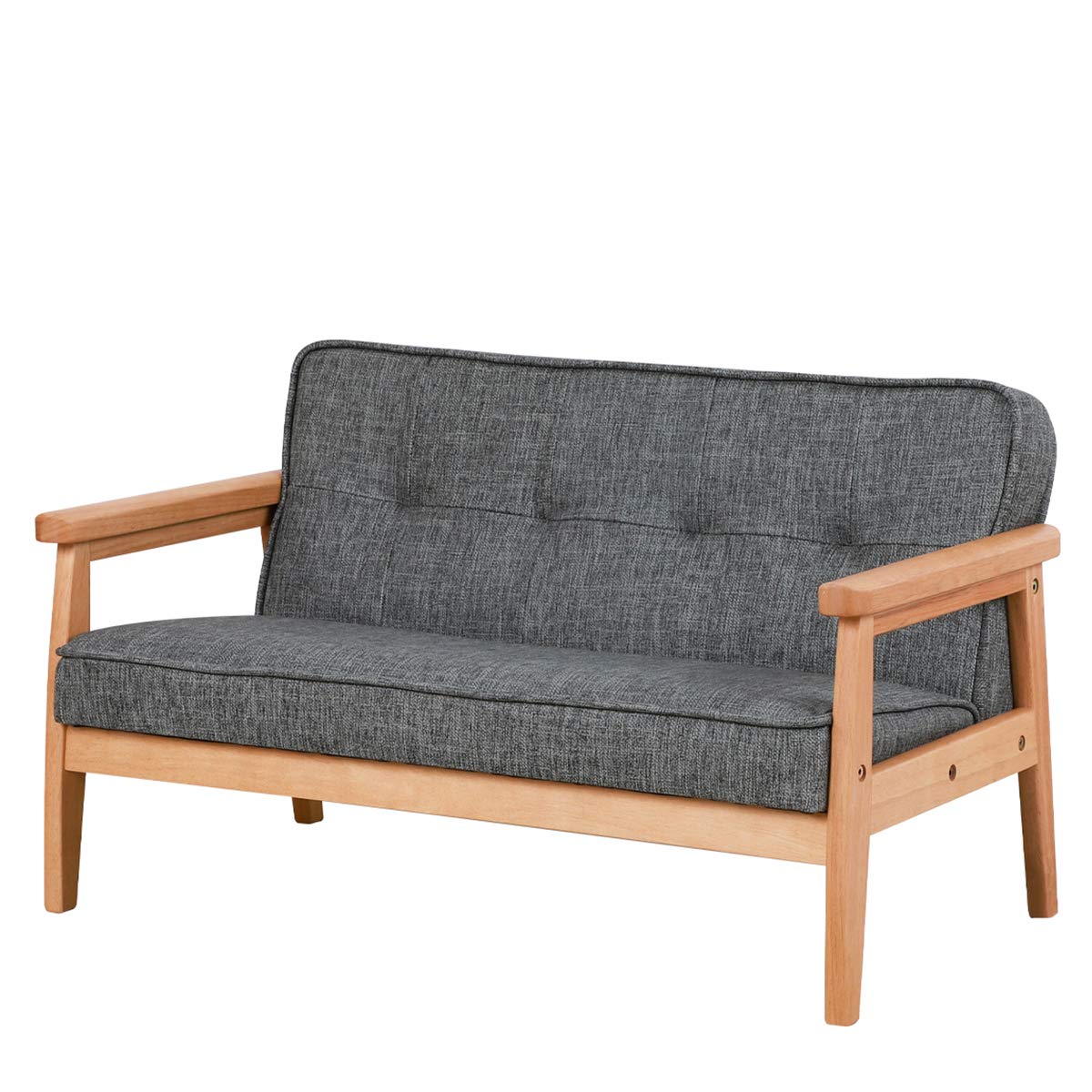 Yoonnie Kids Sofa Chair Double Seater With Solid Wood Arm