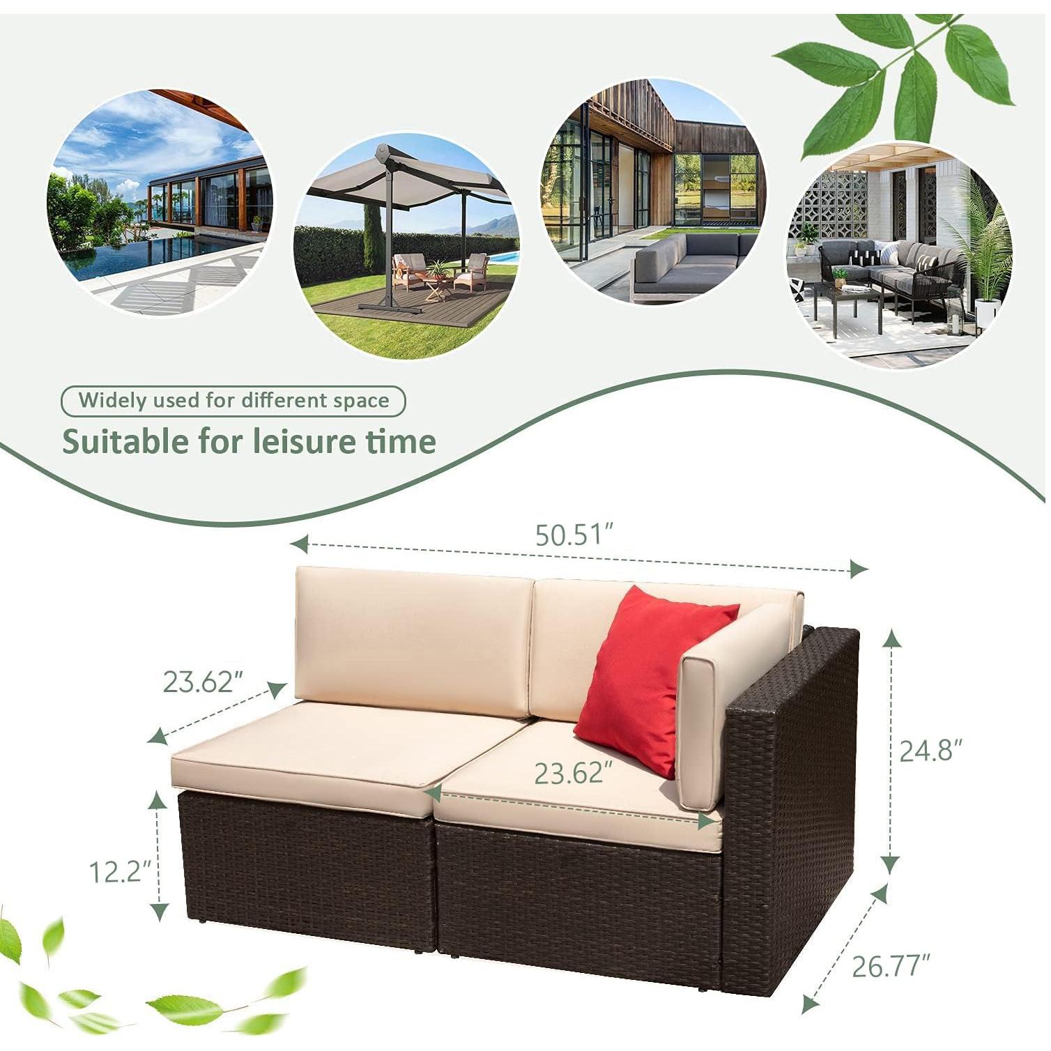 Devoko All Weather Patio Sofa Set For Backyard Comfort
