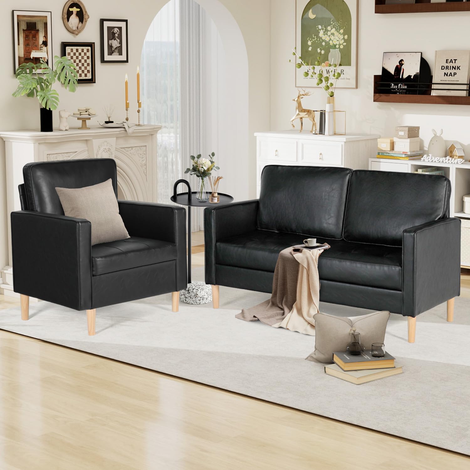 Aileekiss Mid Century Sectional Sofa Set For Small Spaces