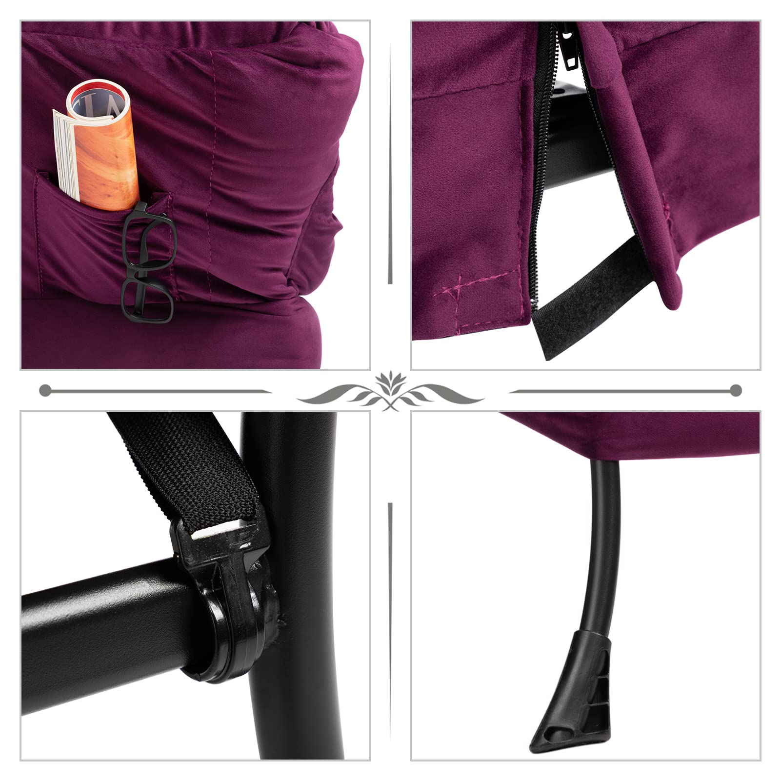 Hollyhome Velvet Comfort Lazy Chair With Armrest Dorms