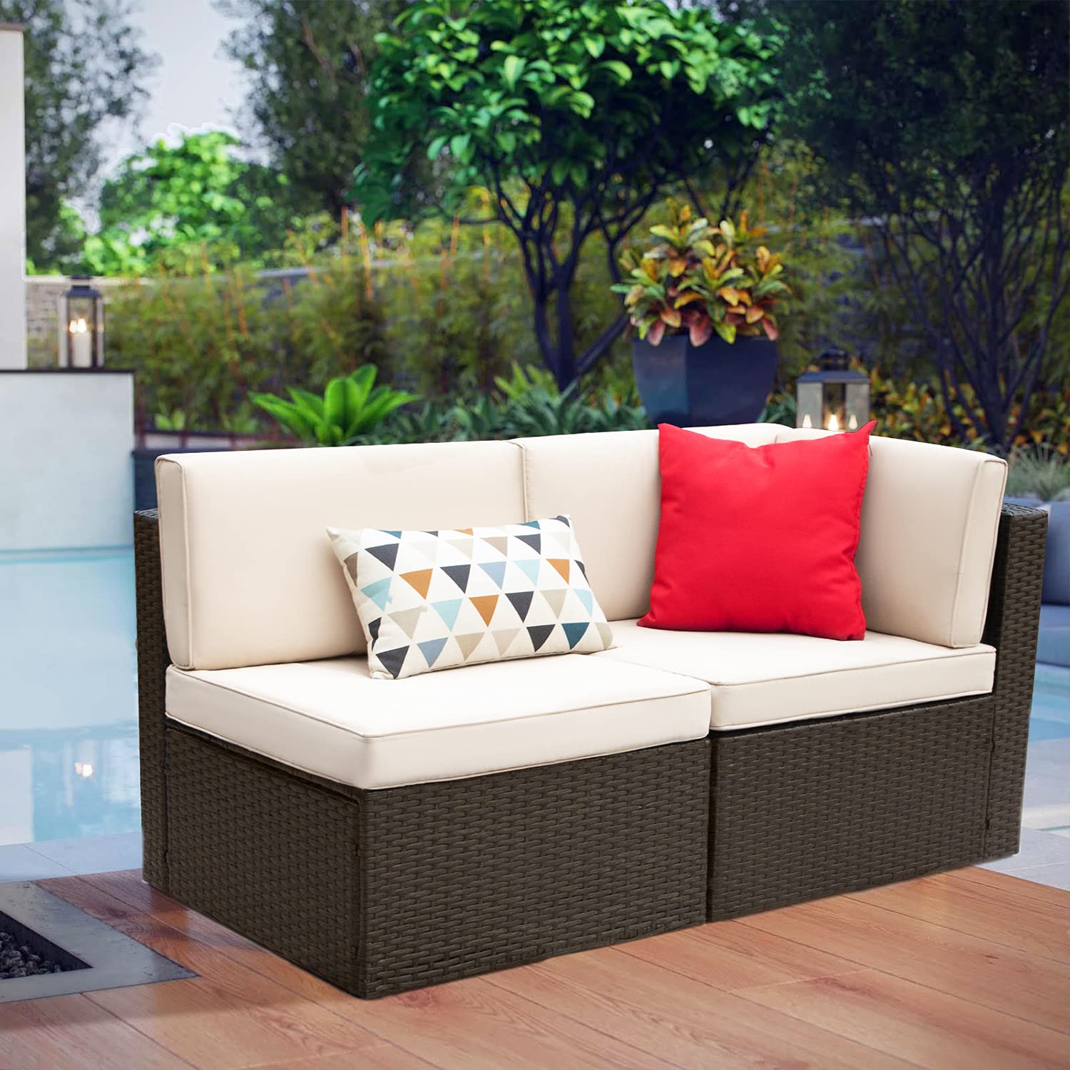 Devoko All Weather Patio Sofa Set For Backyard Comfort