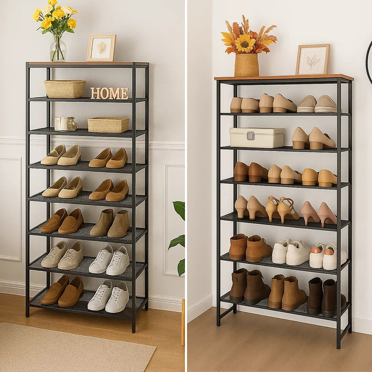 8-Tier Shoe Rack With Detachable Mesh-Furniture Kingdom