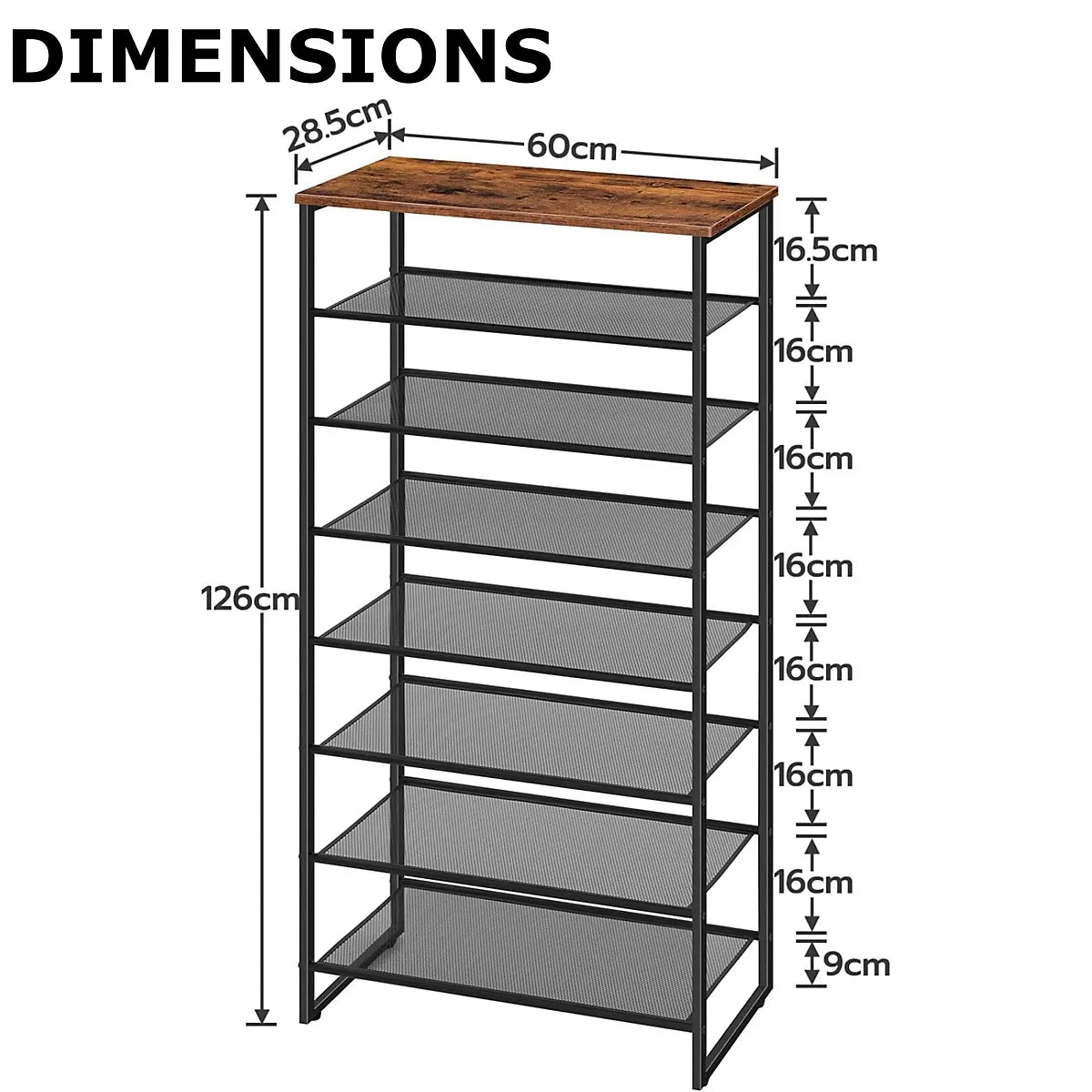 8-Tier Shoe Rack With Detachable Mesh-Furniture Kingdom