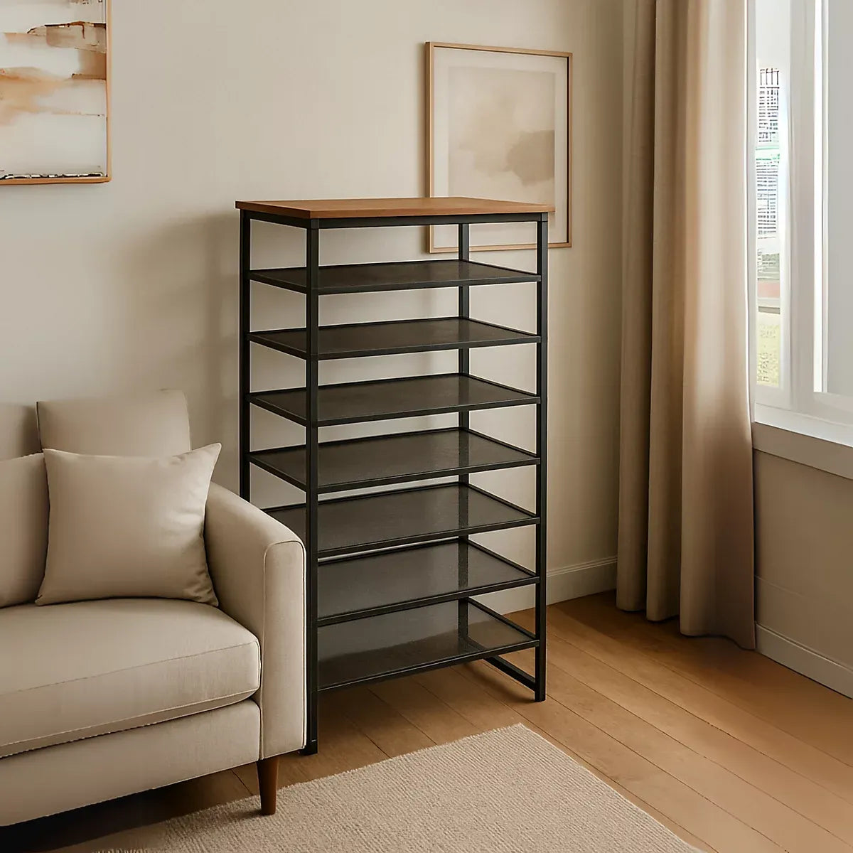 8-Tier Shoe Rack With Detachable Mesh-Furniture Kingdom