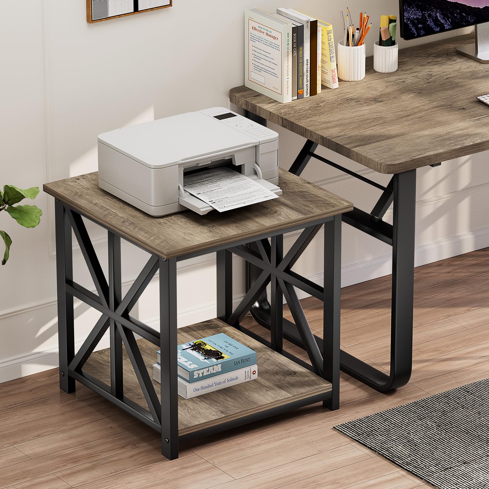 Greenforest End Table 2 Tier Storage For Living Room Modern