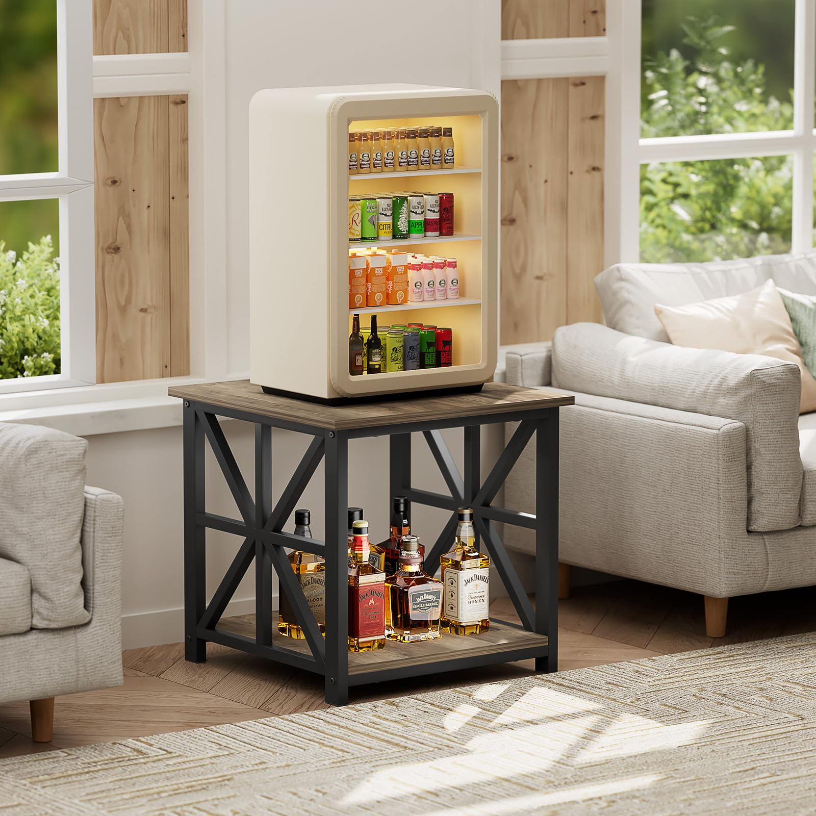 Greenforest End Table 2 Tier Storage For Living Room Modern