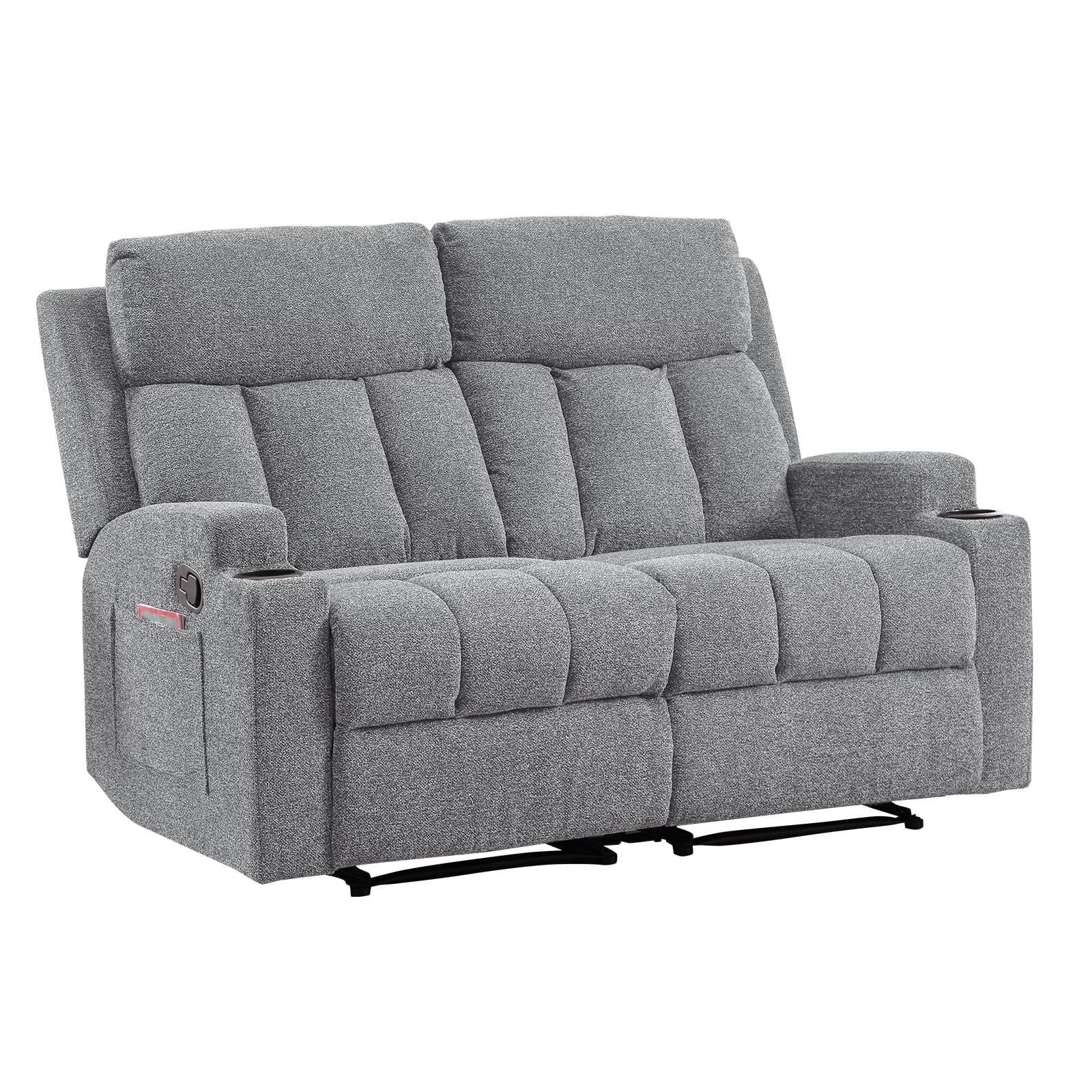 Canmov Living Room Double Recliner Loveseat Cup Holders