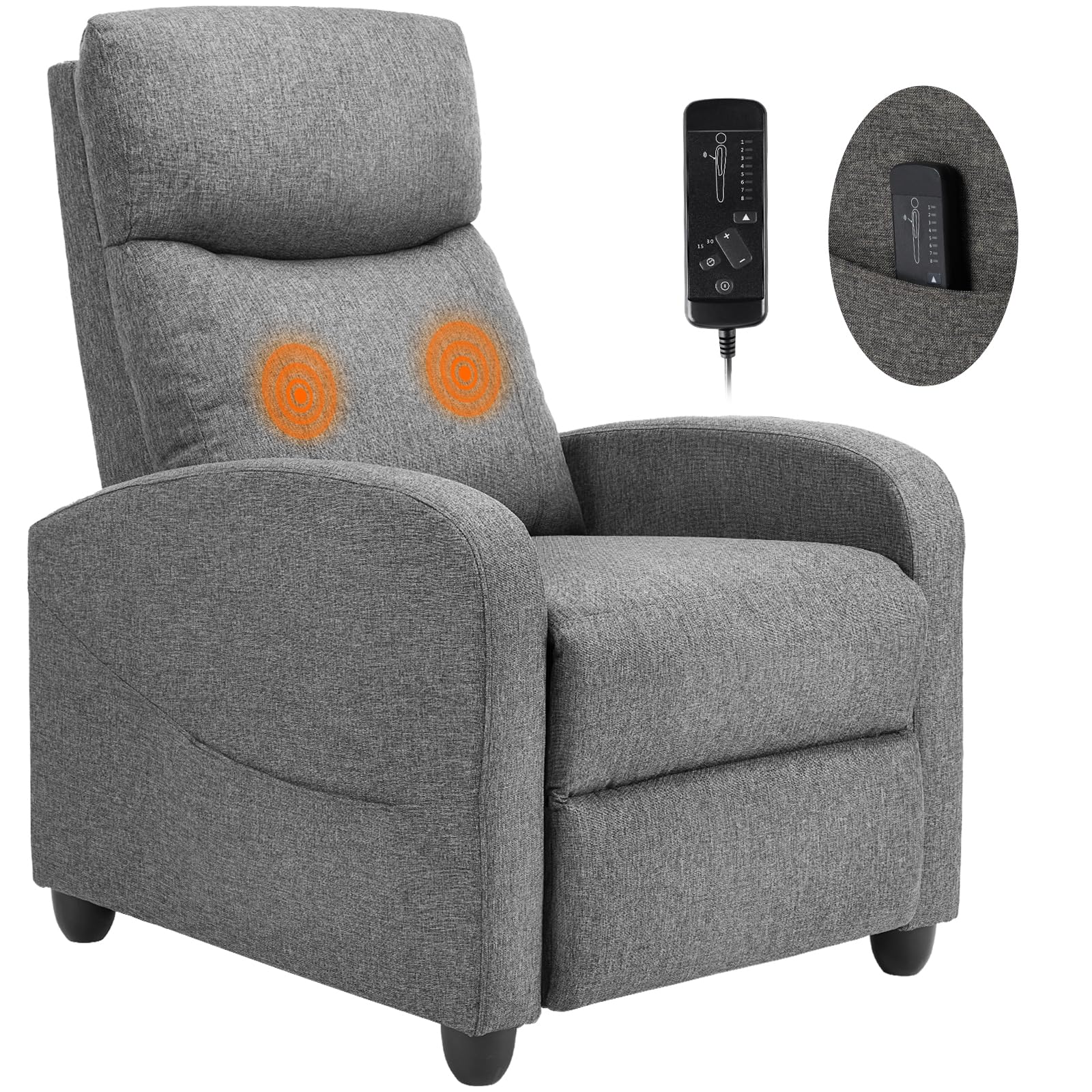 Sweetcrispy Massage Recliner Chair Adjustable For Adults