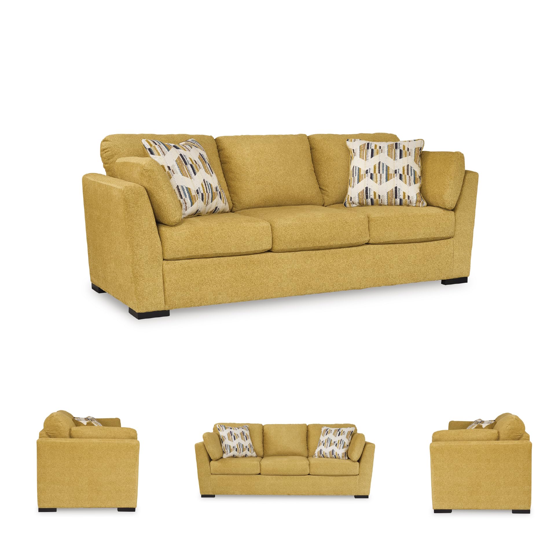 Signature Design By Ashley Sofa Bold Yellow For Living Rooms