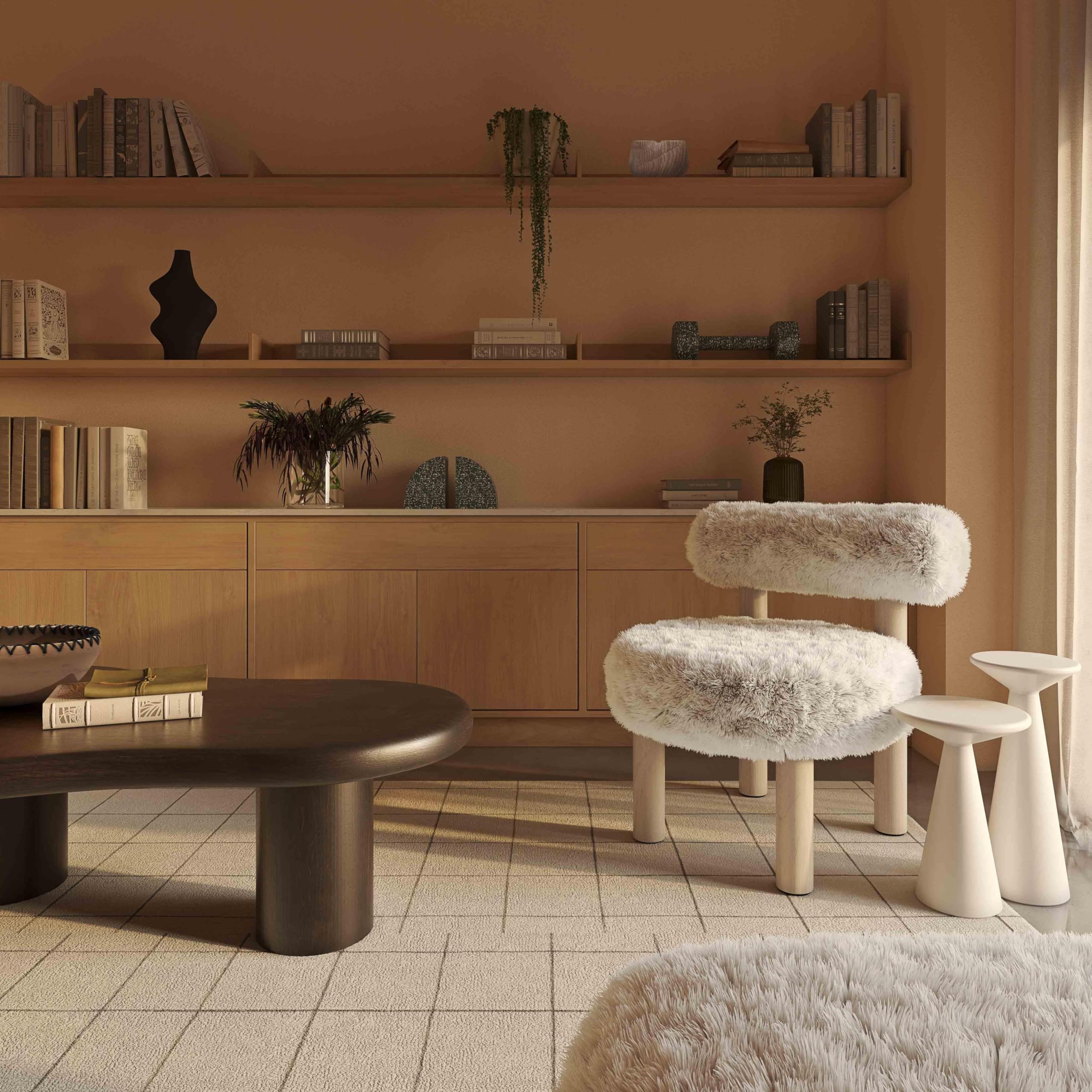 Tov Furniture Carmel Vegan Shearling Accent Chair Cozy Home