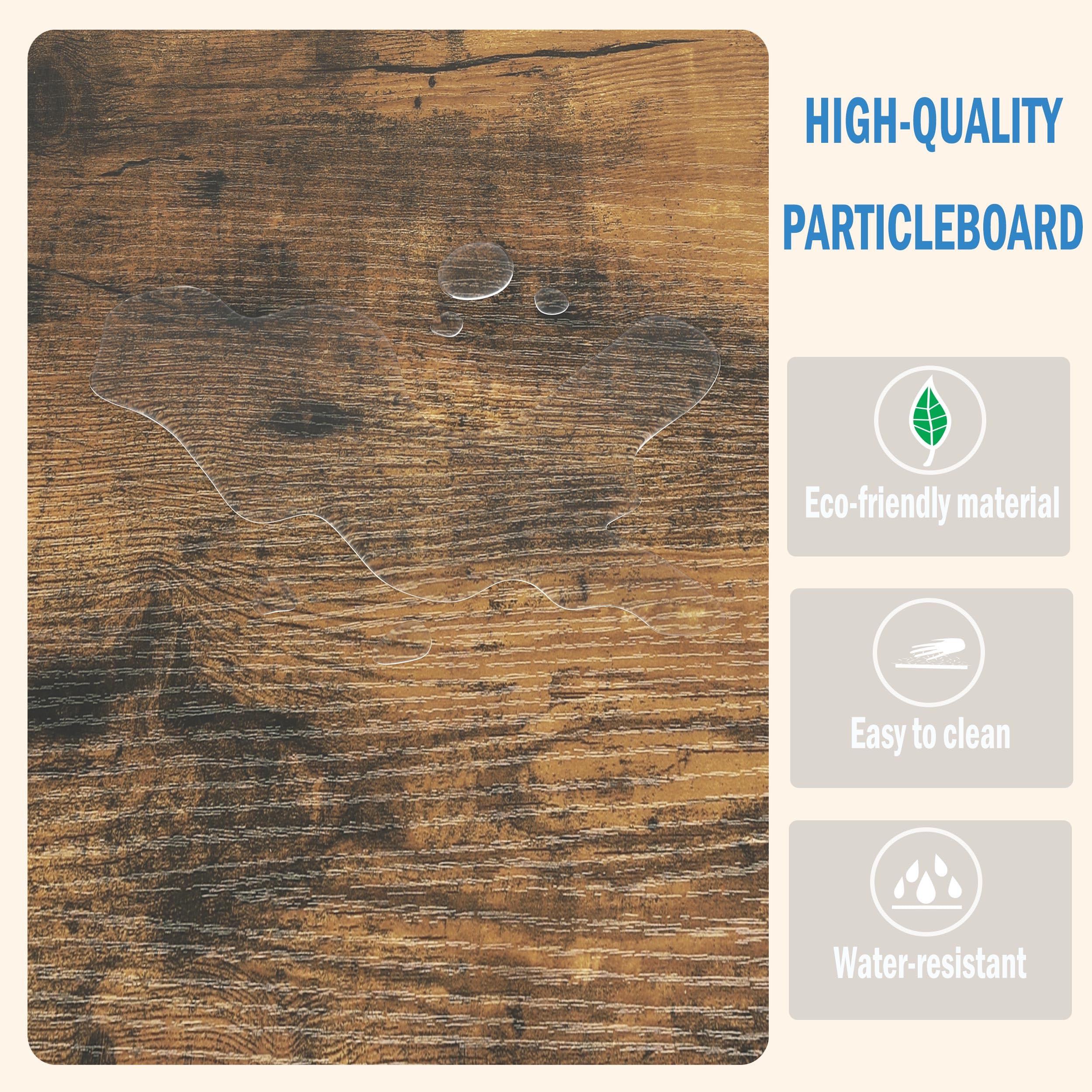 Mmeoluook End Table Living Room Sturdy Shelf Farmhouse