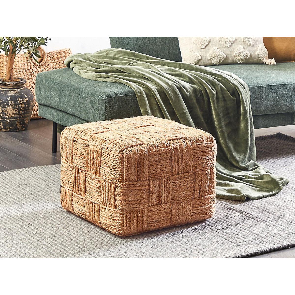Beliani Boho Pouffe HOSRI Jute Beige-Furniture Kingdom