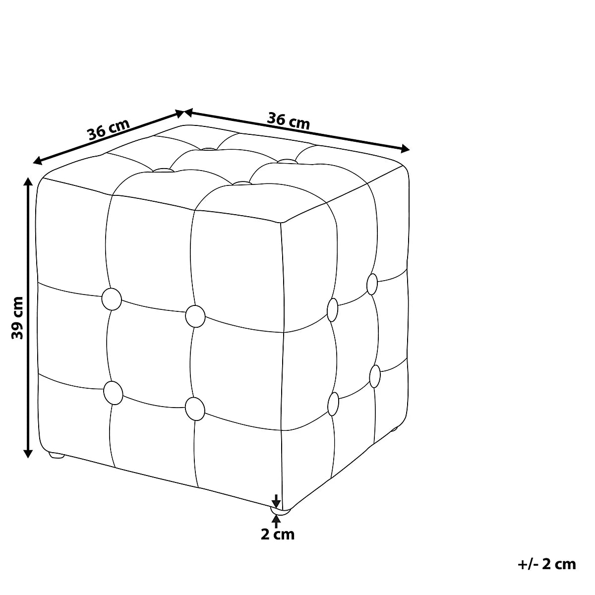 Beliani Retro Pouffe WISCONSIN Velvet Grey-Furniture Kingdom