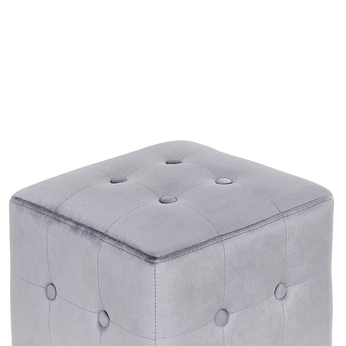 Beliani Retro Pouffe WISCONSIN Velvet Grey-Furniture Kingdom