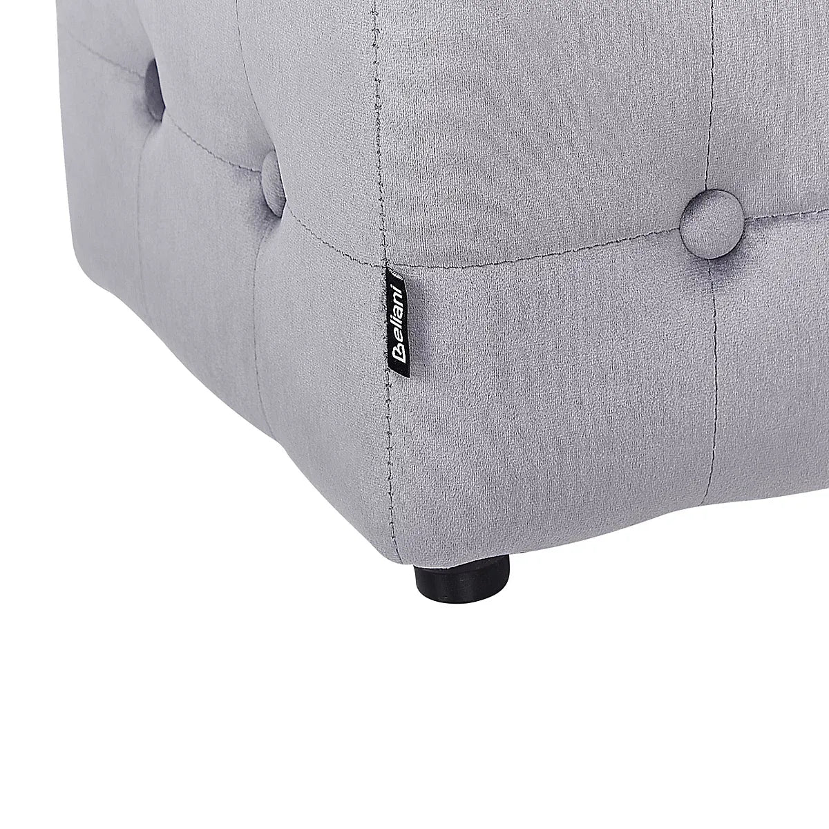 Beliani Retro Pouffe WISCONSIN Velvet Grey-Furniture Kingdom
