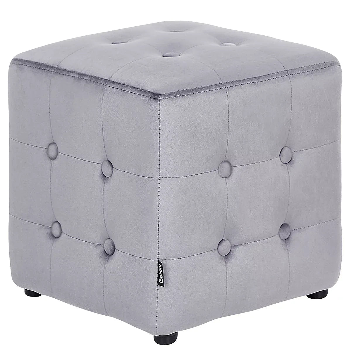 Beliani Retro Pouffe WISCONSIN Velvet Grey-Furniture Kingdom