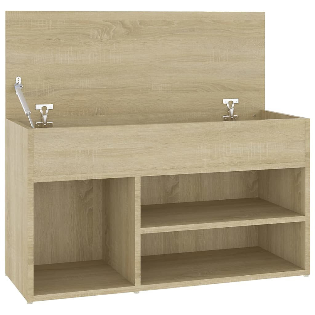 Berkfield Shoe Bench Sonoma Oak 80x30x45 cm Engineered Wood-Furniture Kingdom