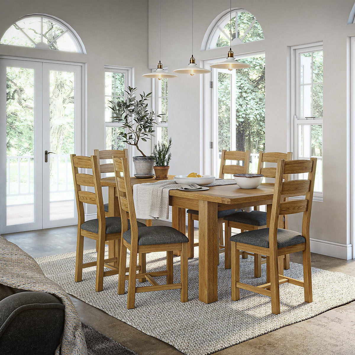 Broadway Oak 120-165cm Extendable Dining Table 4-6 seater - By Roseland Furniture-Furniture Kingdom