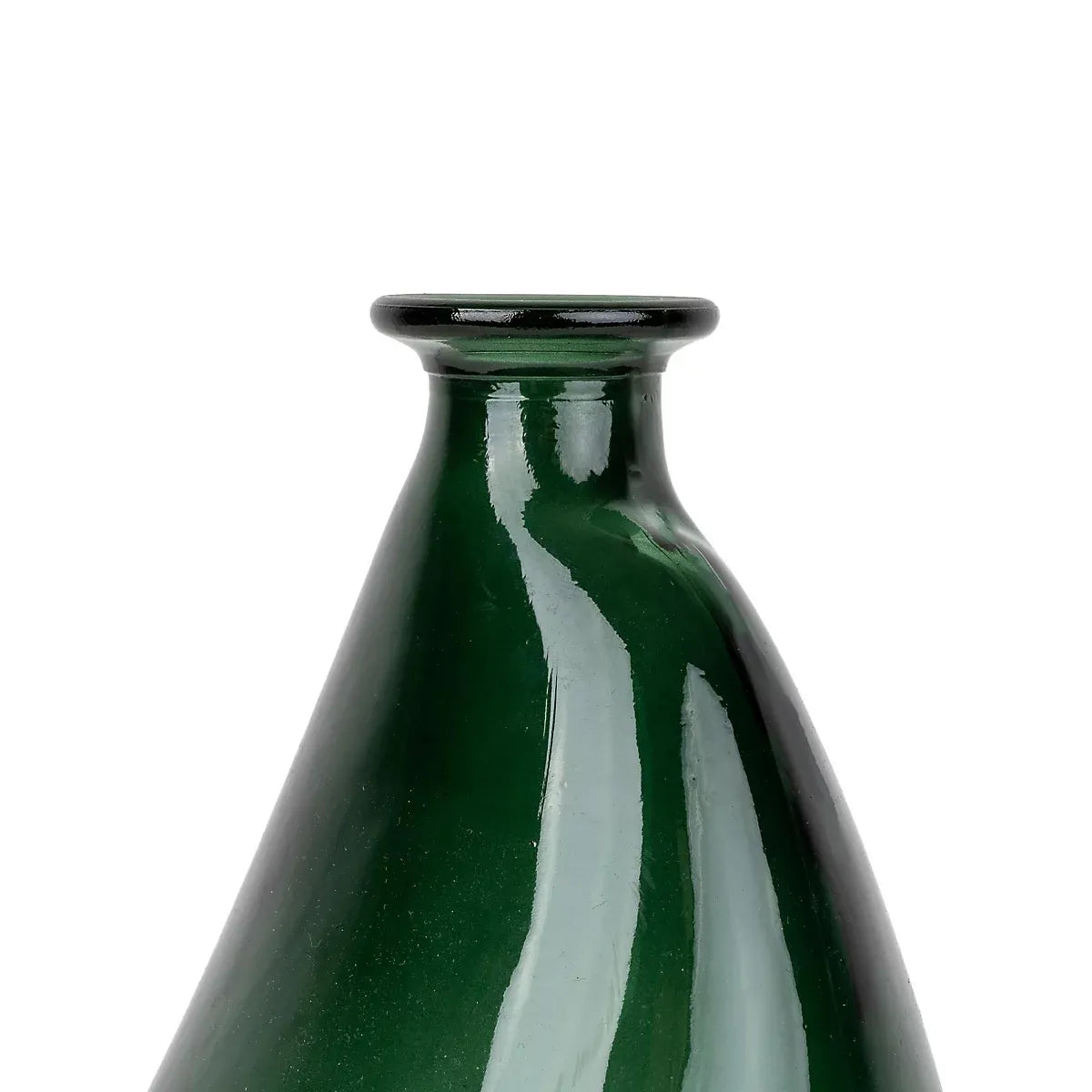 Candlelight Medium Green Gloss Glass Irregular shaped Vase, (H)26cm (D)16cm-Furniture Kingdom