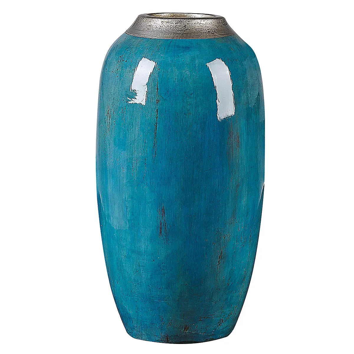 Decorative Vase MILETUS Ceramic 42 cm Blue-Furniture Kingdom