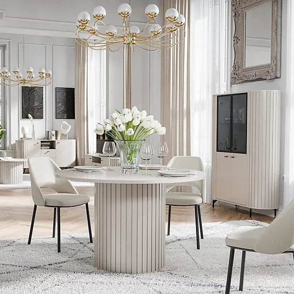 Elegant Cashmere Zante ZA8 Dining Table 1200mm x 750mm x 1200mm - Warm Dining Solution-Furniture Kingdom