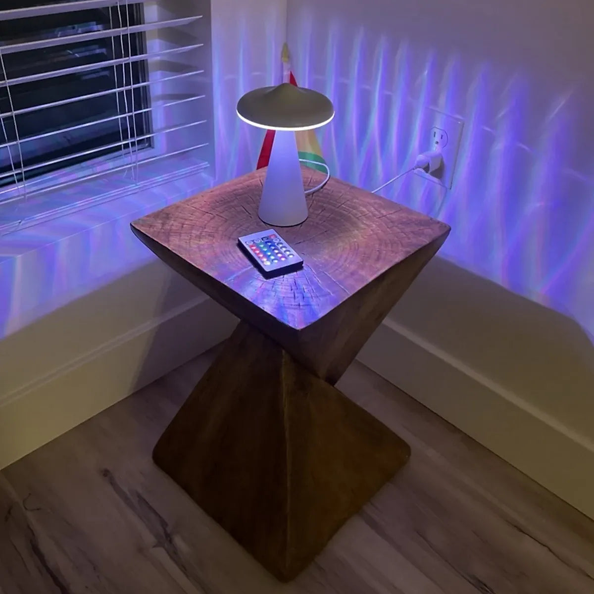 FATIVO Indoor Outdoor Sofa Side Table Pedestal Concrete Accent Table-Furniture Kingdom