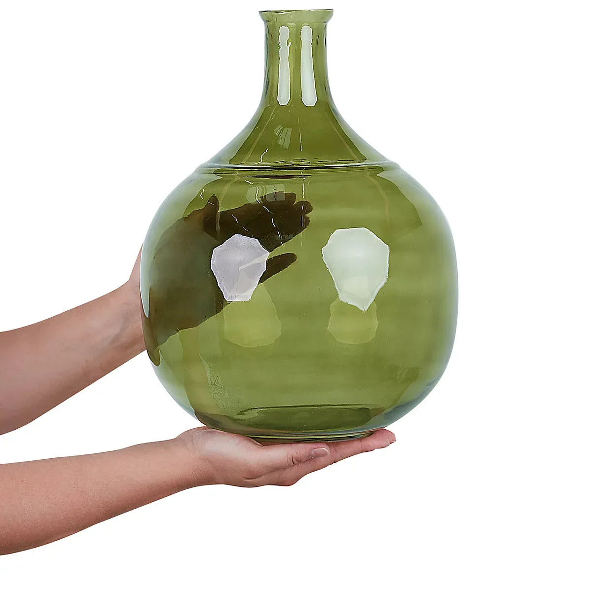 Flower Vase ACHAAR Glass 34 cm Olive Green-Furniture Kingdom