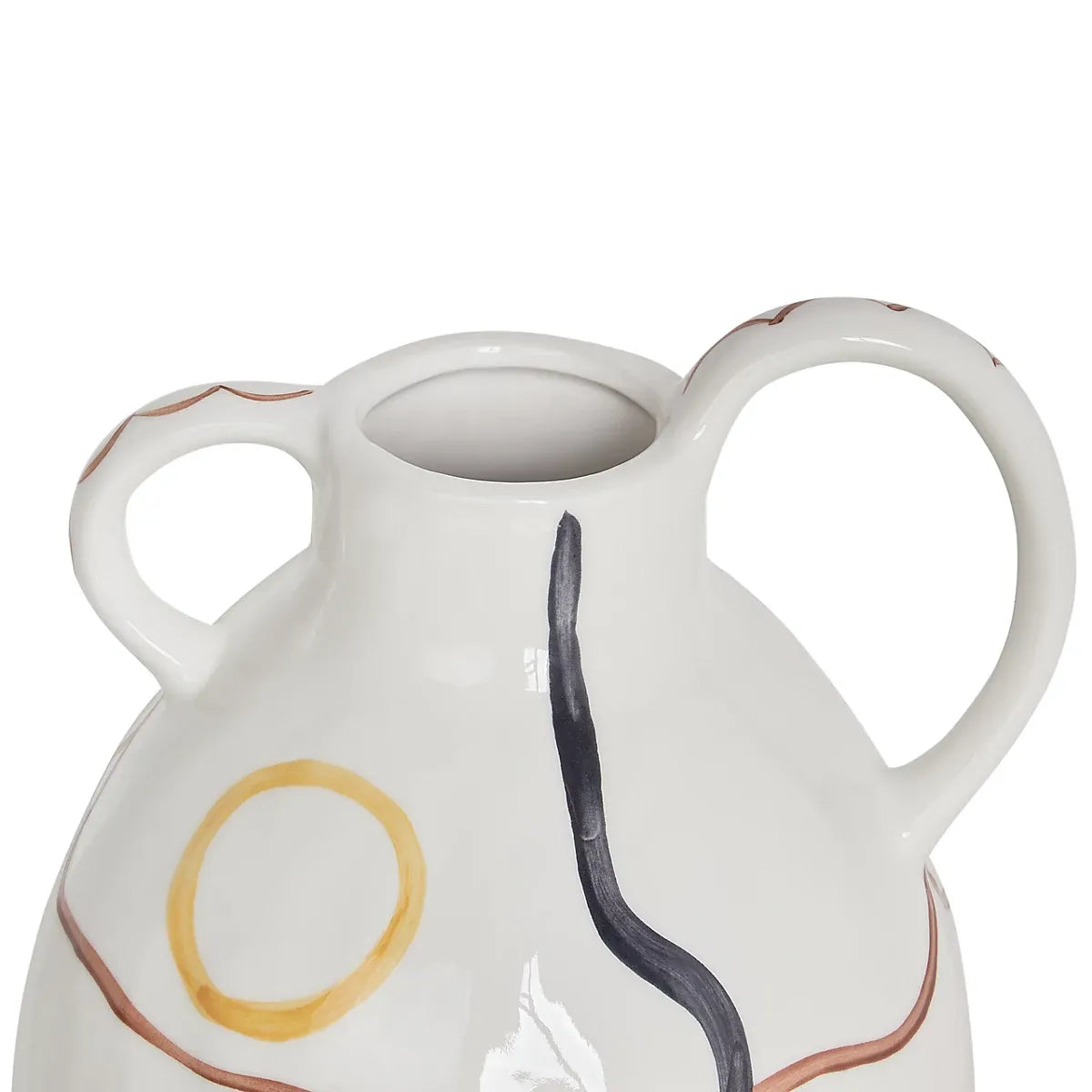 Flower Vase DORY Stoneware 28 cm White-Furniture Kingdom