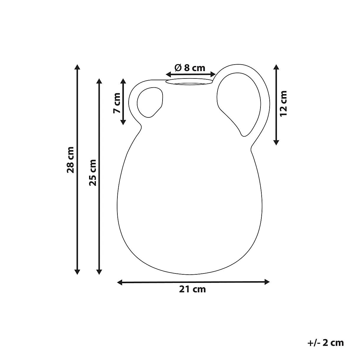 Flower Vase DORY Stoneware 28 cm White-Furniture Kingdom