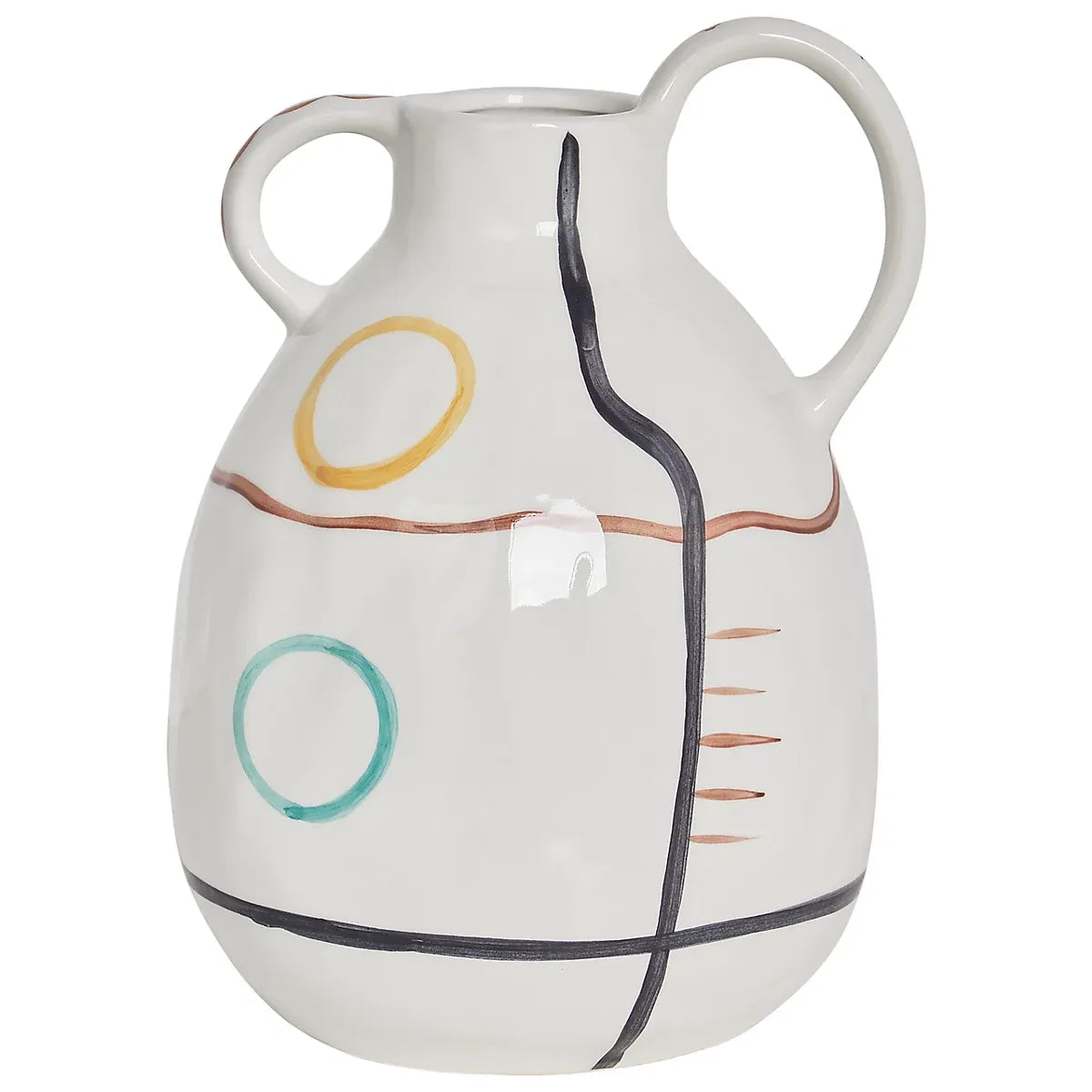 Flower Vase DORY Stoneware 28 cm White-Furniture Kingdom