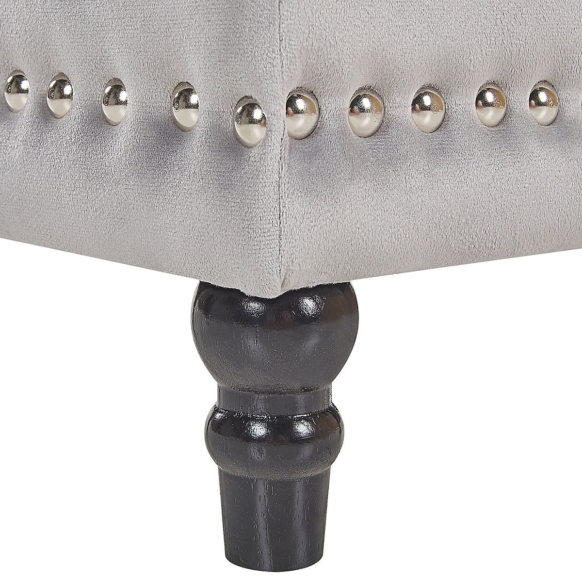 Storage Pouffe LORETTO Velvet Light Grey-Furniture Kingdom