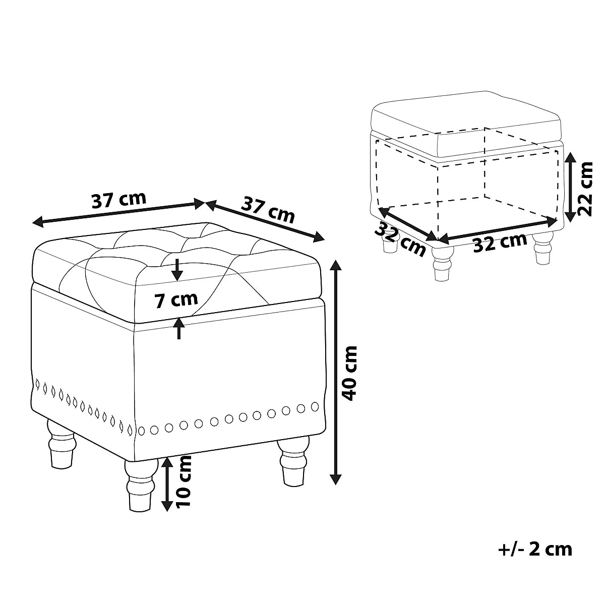 Storage Pouffe LORETTO Velvet Light Grey-Furniture Kingdom