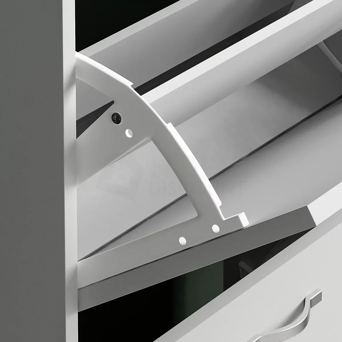 Vida Designs 2 Drawer Shoe Storage Cabinet White-Furniture Kingdom