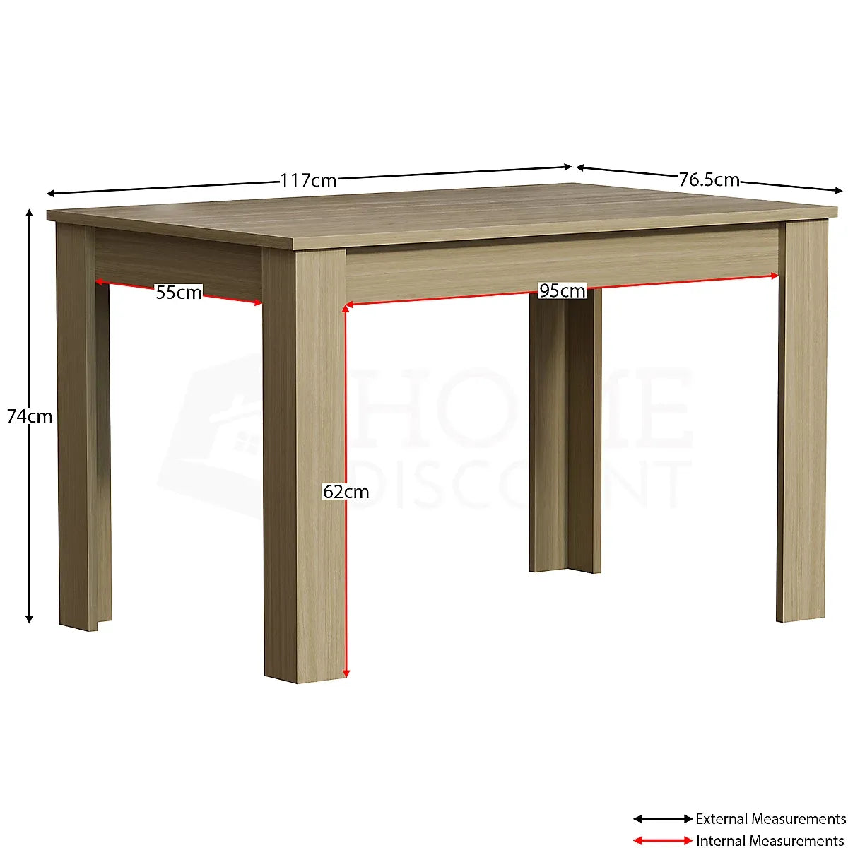 Vida Designs Medina Oak 4 Seater Dining Table-Furniture Kingdom